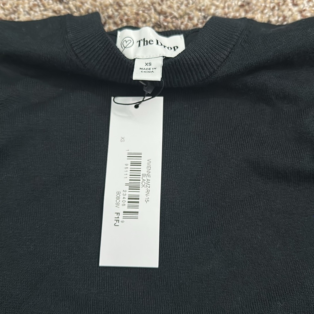 NWT! The Drop | Black Balloon Sleeve “Vivienne” Sweater | XS - Picture 2 of 4